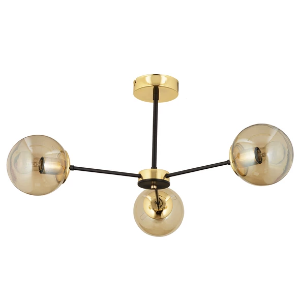 Nide  3Lü Siyah Gold Bal Camlı Modern Genç Odası Yatak Odası Retro Salon Avize ürün görseli 1