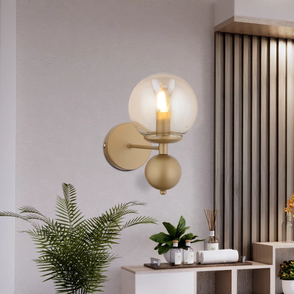Kuvars Tekli Eskitme Bal Camlı Modern Yatak Başı Salon Aplik ürün görseli 1