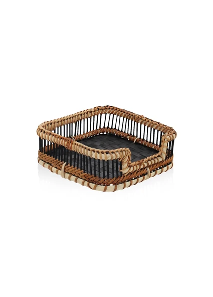 The Mia Bambu Peçetelik Siyah 18x4x6 cm ürün görseli 1