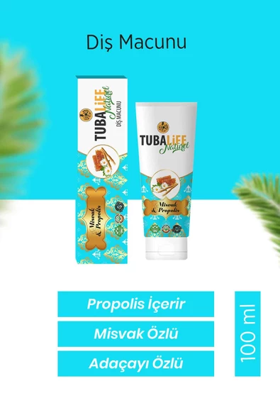 Tubalife Natürel Diş Macunu - Adaçayı Özlü, Misvaklı, Propolisli 100 ml / 140 gr ürün görseli 1
