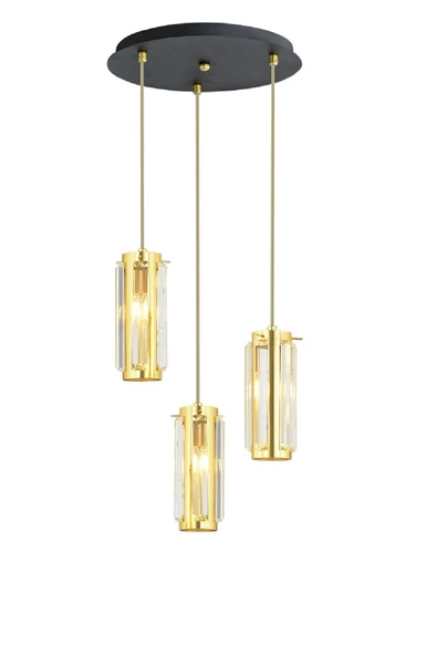 Natali 3Lü Sarkıt Gold Modern Genç Odası Mutfak Salon Sarkıt Avize ürün görseli 1