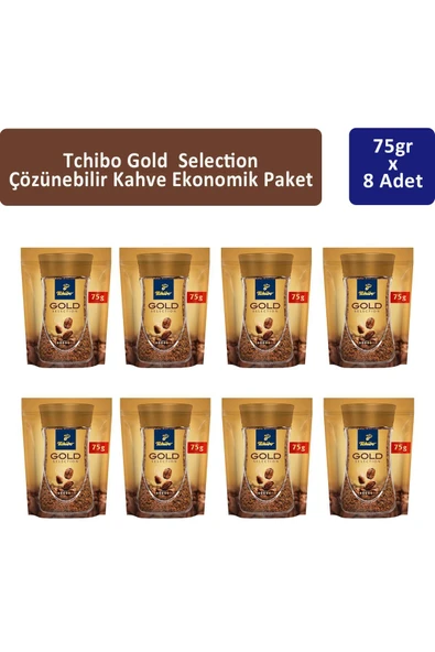 Tchibo Gold Çözünebilir Kahve Ekonomik Paket 75 gr x 8 Adet ürün görseli 1