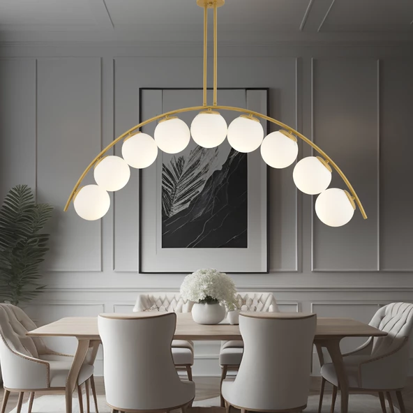 Fralde 9 Lu Gold Modern Mutfak Cafe Restoran için Uygun Retro Salon Avize ürün görseli 1