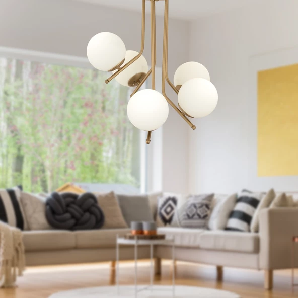 Nida 5Li Komple Eskitme Boyalı Modern Mutfak Yatak Odası Salon Avize ürün görseli 1