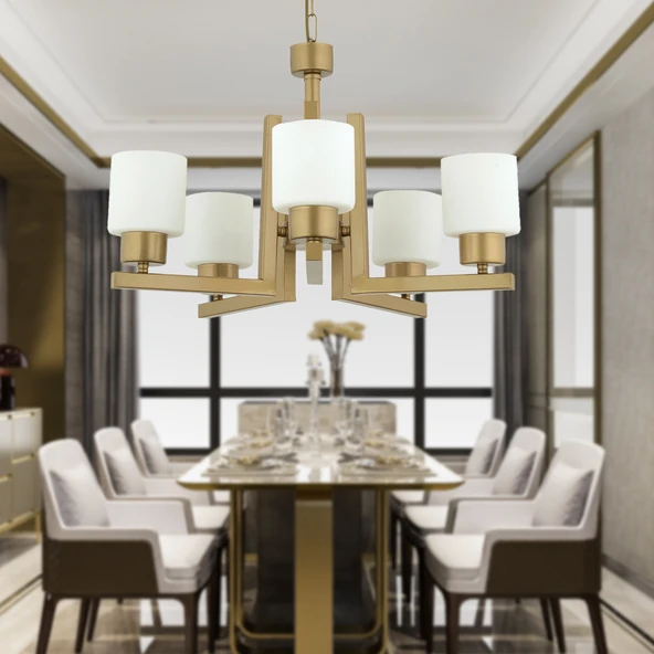 Torqu 5 Li Eskitme Boyalı Modern Genç Odası Yatak Odası Salon Avize ürün görseli 1