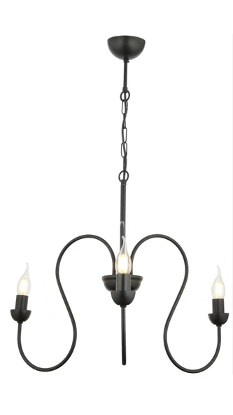 Flor 3lü Yuvarlak Siyah Modern Sarkıt Genç Odası Yatak odası Retro Salon Avize ürün görseli 1