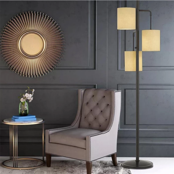 Global 3lü Dekoratif Modern Tasarım Retro Ayaklı Salon Lambader ürün görseli 1