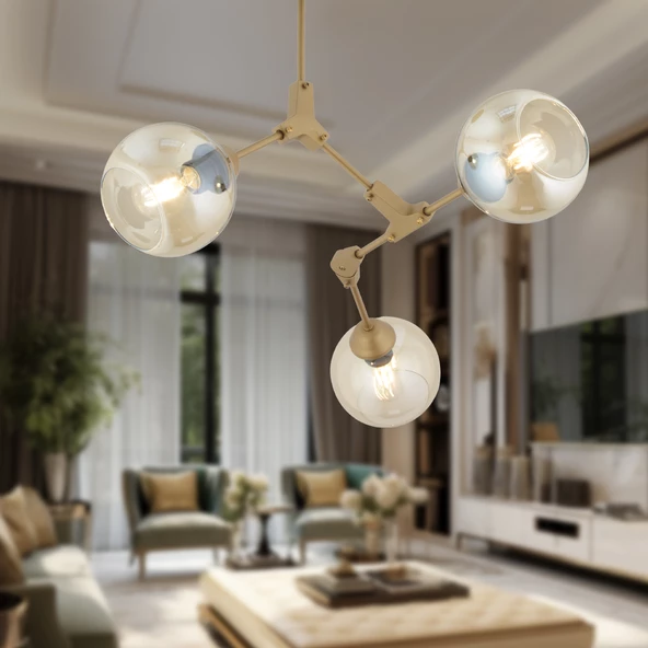 BÜRKE 3LÜ AVİZE ESKİTME Modern Koridor Yatak Odası Salon Avize ürün görseli 1