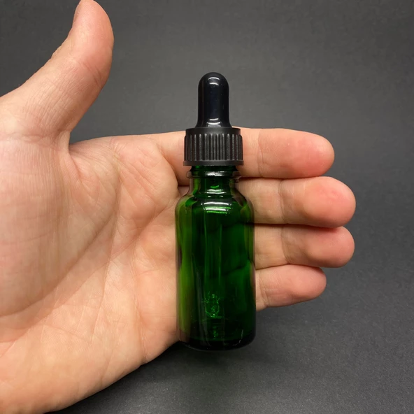 20Ml Yeşil Cam Damlalıklı Şişe , Siyah Plastik Kapak , 20 Cc Yeşil Cam Damlalıklı Şişe x 6 Adet ürün görseli 1