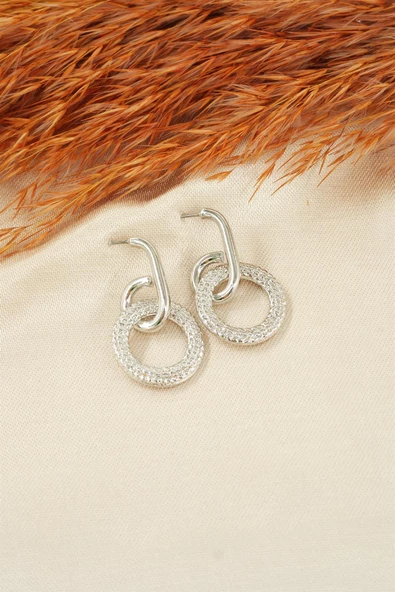 Kadın Özel Tasarım  Sallantılı Oval Model Küpe ürün görseli 1