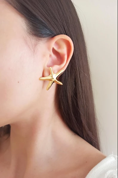 Kadın Özel Tasarım Deniz Yıldızı Model Küpe 001 ürün görseli 1