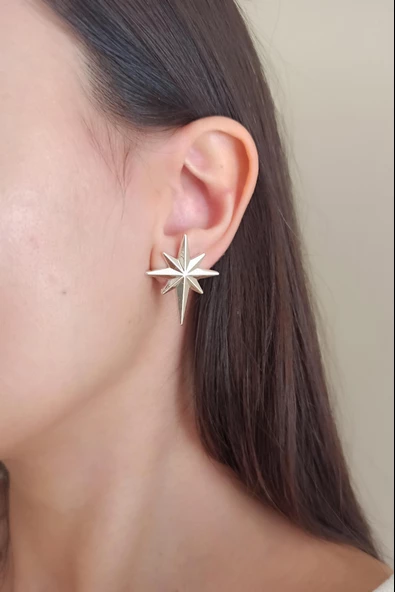 Kadın Özel Tasarım Kuzey Yıldızı Model Küpe zyna002 ürün görseli 1