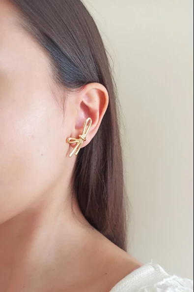 Kadın Özel Tasarım Kurdele Model Küpe 002 ürün görseli 1