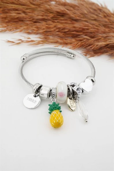 Kadın Ananas Figürlü Charm Bileklik ürün görseli 1