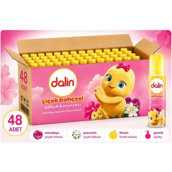 Dalin Bebek Kolonyası 150ML Çiçek Bahçesi (Menekşe-Yasemin-Limon Kokulu) (48 Li Set) ürün görseli 1