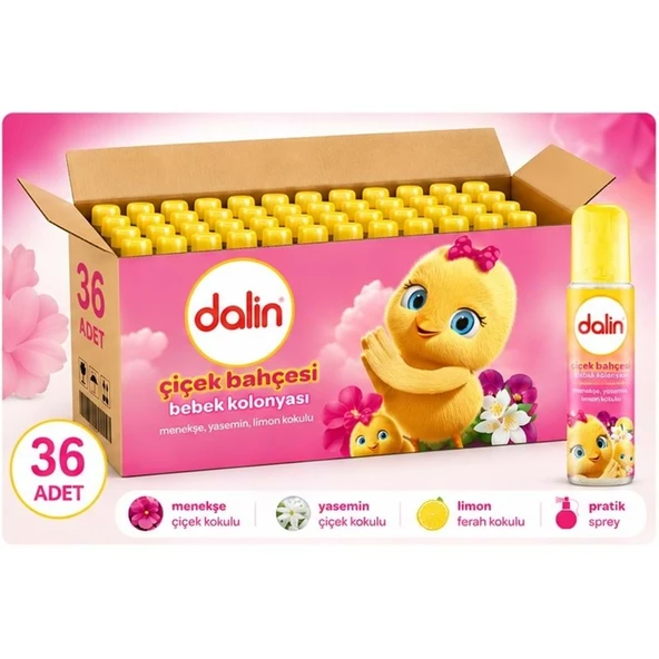 Dalin Bebek Kolonyası 150ML Çiçek Bahçesi (Menekşe-Yasemin-Limon Kokulu) (36 Lı Set) ürün görseli 1