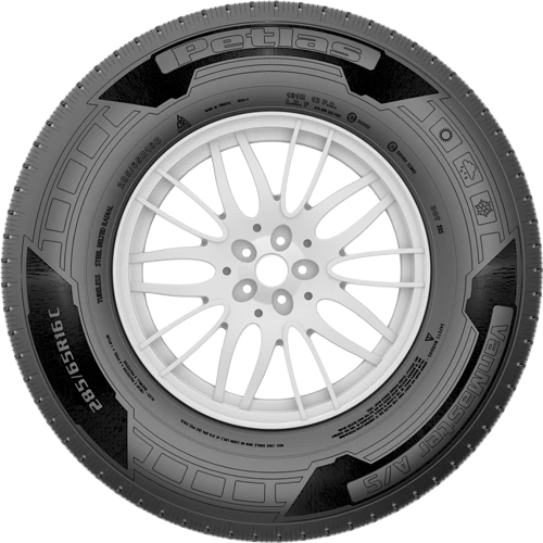 Petlas 185 R14 C TL 102/100R 8PR VANMASTER + A/S Kamyonet Dört Mevsim Lastiği (Üretim Tarihi:2026) ürün görseli 1