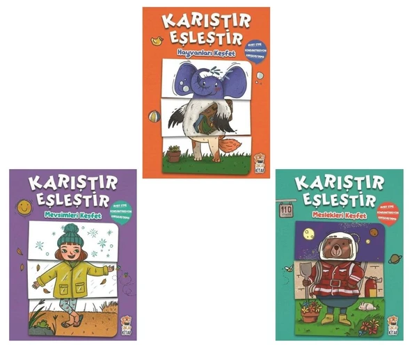 Sincap Okul Öncesi Keşfet-Karıştır Eşleştir Seti 3 Kitap ürün görseli 1