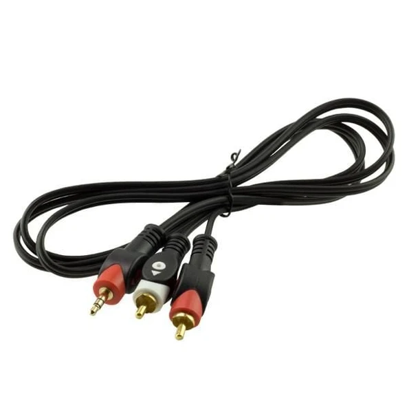 2 RCA Erkek + 3.5mm Stereo Erkek 1.5 Metre 1.Kalite Kablo 9486 ürün görseli 1