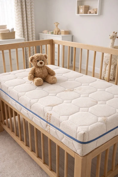 Artex 12Cm Cotton Süngerli Bebek Çocuk Beşik Yatağı 70x130 Yıkanabilir Kılıflı Park Yatak Oyun Parkı ürün görseli 1