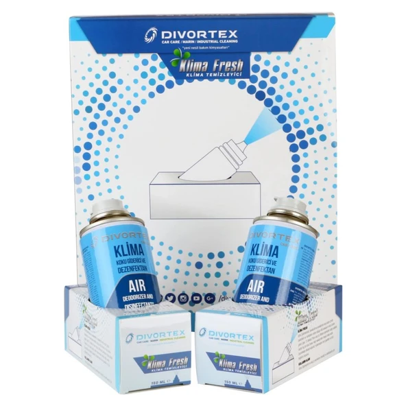Divortex Klima Fresh Temizleyici (Klima Bombası) 150 ml x 24 Adet ürün görseli 1
