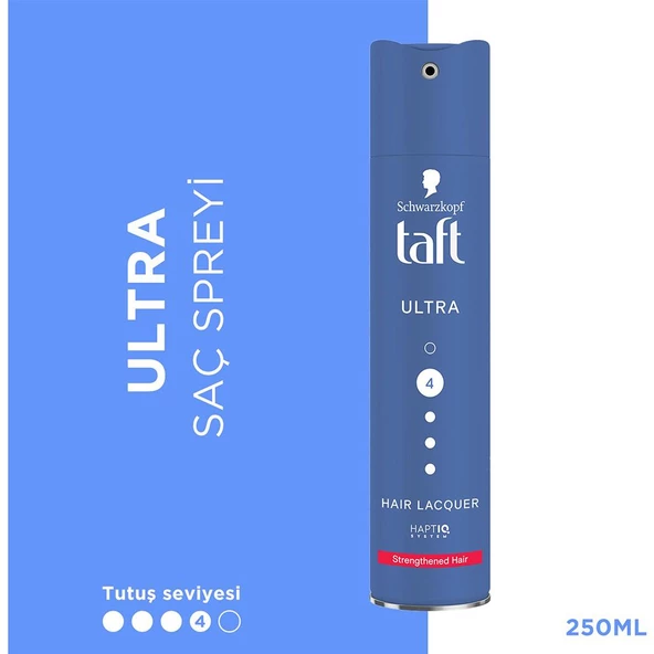 Taft Saç Spreyi Ultra No: 4 Strengthened Hair 250 ml ürün görseli 1