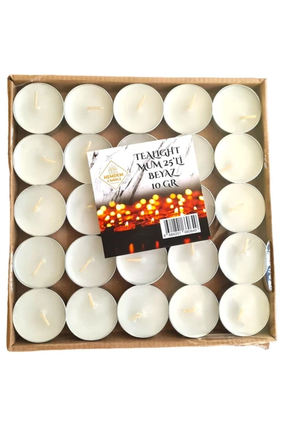 Kapella Mum 25'Li Tealıght 10 Gr Beyaz ürün görseli 1