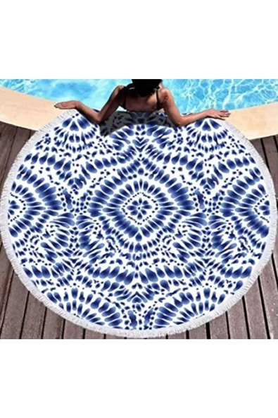 Wellmop Yuvarlak Plaj Havlusu 150Cm Desenli ürün görseli 1