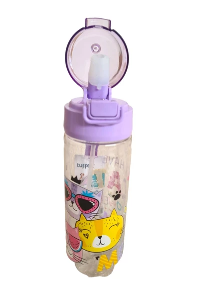 Tuffex Matara Pipetli 500Ml Solo Tp705 Lila Kedi Desenli ürün görseli 1