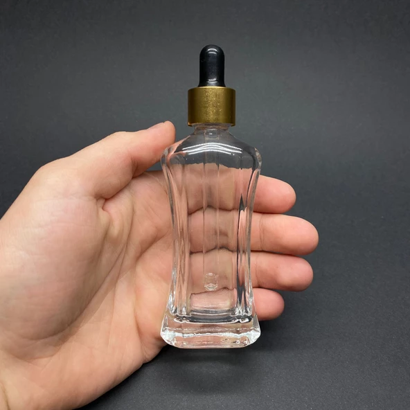 50 Ml Milano Model Cam Damlalıklı Şİşe , Gold Metal Kapaklı , 50 Cc Cam Damlalıklı Milano Şişe x 6 Adet ürün görseli 1