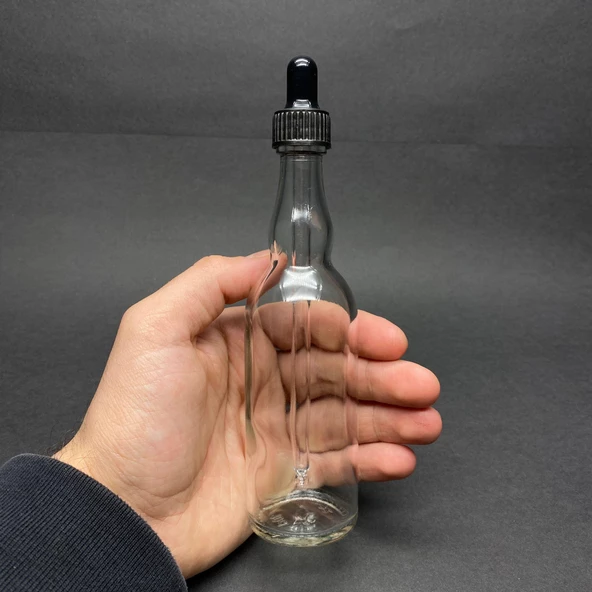 100 Ml Boğumlu Model Cam Damlalıklı Şİşe , Plastik Kapaklı , 100 Cc Cam Damlalıklı Boğumlu Şişe x 6 Adet ürün görseli 1