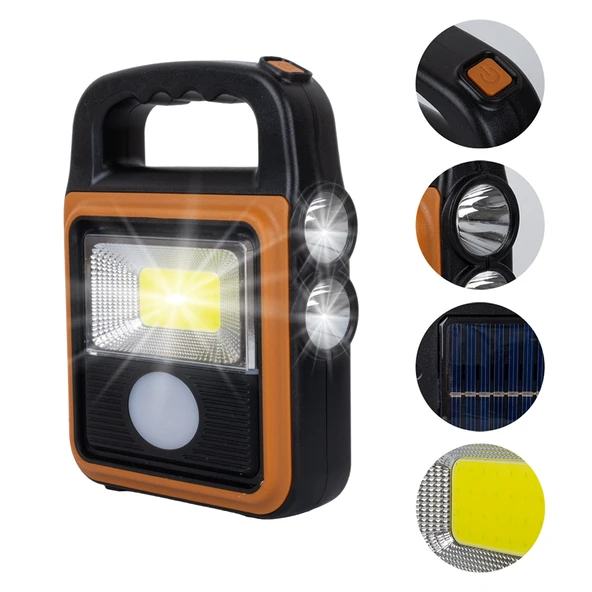 Powermaster HS-8020C COB LED Solar 4 Kademeli Şarjlı El Işıldak Feneri - USB Çıkışlı Powerbank ürün görseli 1