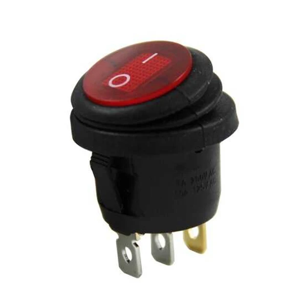 IC-131W Yuvarlak 220 Volt Işıklı Su Geçirmez On/Off Anahtar ürün görseli 1