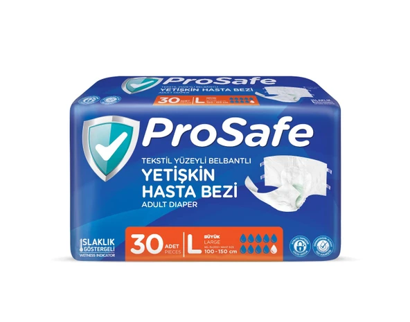 Prosafe Belbantlı Büyük Boy (L) Hasta Bezi 30'lu ürün görseli 1