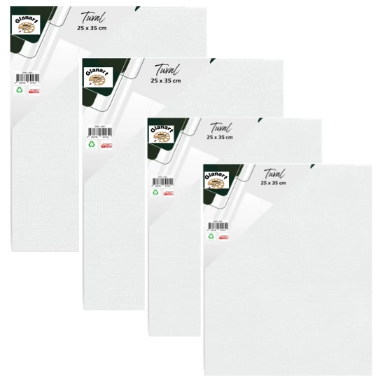 25x35 cm prolüks resim tuvali 4 adet ( yağlı,guaj,akrilik ve sulu boya için ) ürün görseli 1