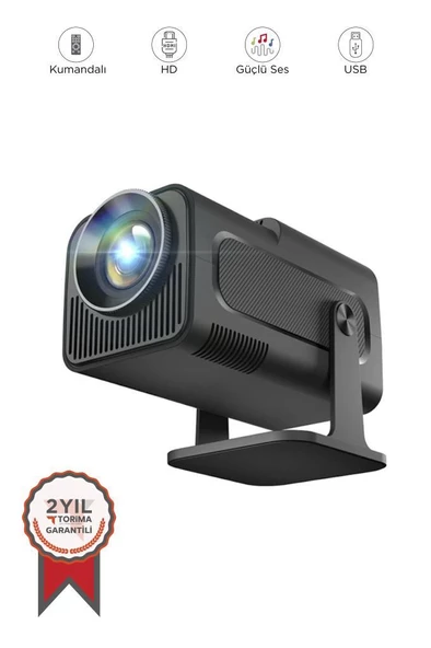 Torima  HY320 Siyah Taşınabilir Sinema Projektörü 4K 1080P Ev Sineması Bluetooth Android Akıllı Projeksiyon Wifi ürün görseli 1