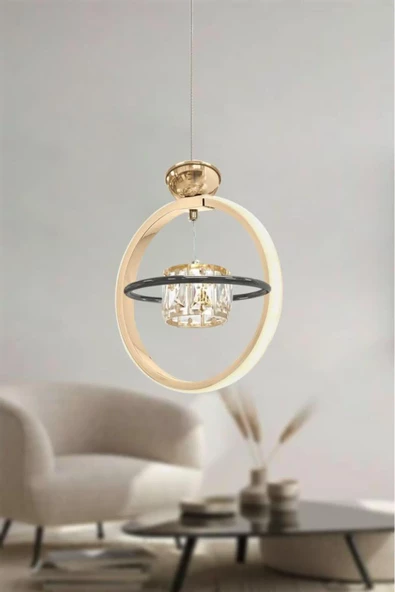 Eray Aydınlatma SL001 Gold Taşlı Led Avize ürün görseli 1