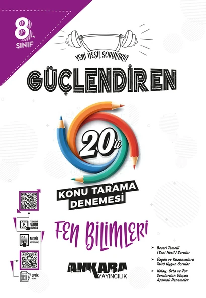 Ankara Yayıncılık 8. Sınıf Fen Bilimleri Güçlendiren 20 Konu Tarama Denemesi ürün görseli 1