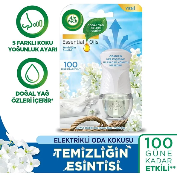 Air Wick Elektrikli Oda Kokusu Cihaz + Yedek Şişe Temizliğin Esintisi ürün görseli 1
