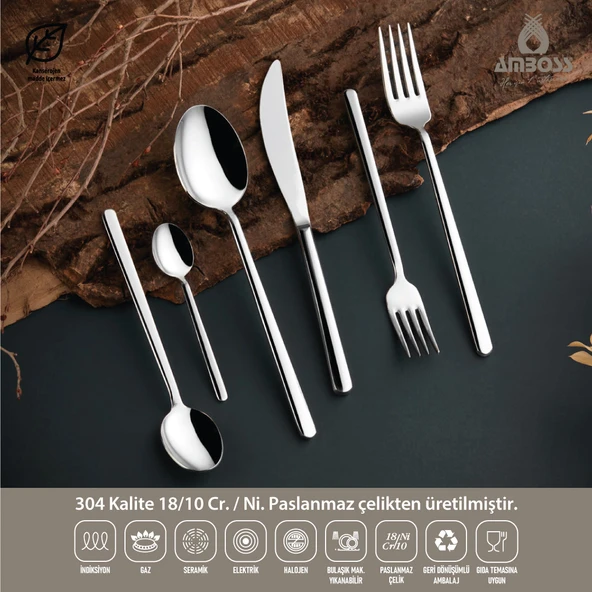 AMBOSS PEARL 72 PARÇA ÇATAL KAŞIK BIÇAK SETİ ürün görseli 1