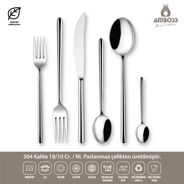 AMBOSS PEARL 72 PARÇA ÇATAL KAŞIK BIÇAK SETİ - Resim 2