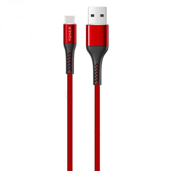 Tonex Delta Usb Type-C Metal Şarj ve Data Kablosu 1mt 3.4A - Resim 3