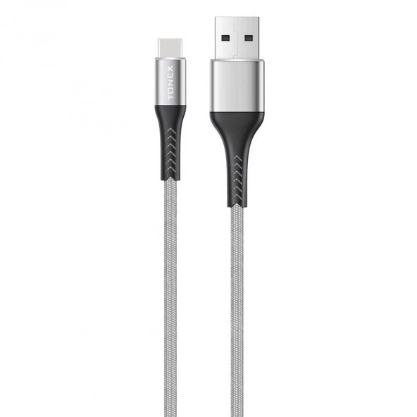 Tonex Delta Usb Type-C Metal Şarj ve Data Kablosu 1mt 3.4A - Resim 4
