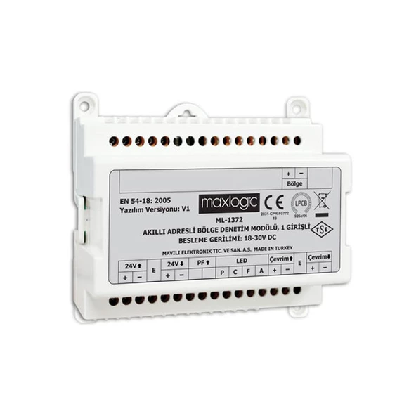 Maxlogic ML-1372 Akıllı Adresli Sistem Bölge Denetim Modülü, 1 Girişi ürün görseli 1