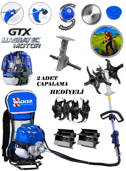 Wacker pro American Ergo Spx Motor Arazi Seti 20 Hp Sırt Tırpan + Toprak Eşeleme + Akrobat Çapa Aparatı ürün görseli 1