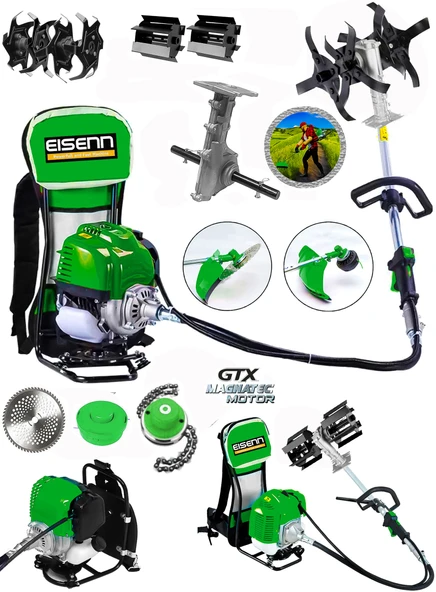 Eisenn Alman Amg Motor Tarla Seti 20 Hp Sırt Tırpan + Akrobat Çapa Aparatı + Toprak Eşeleme Aparatı ürün görseli 1