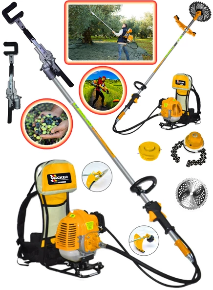 Wacker Pro Zusline TRX Benzinli Motorlu Sırt Tipi Tırpan Ot Çim Çalı Çayır Biçme Makinası + Hasat Toplama Aparatı Hediyeli ürün görseli 1