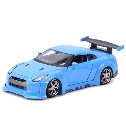 1:24 Ölçekli Nissan GT-R Mavi Model Araba ürün görseli 1