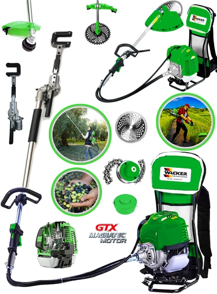 Wacker Pro Ottomon Max Ot Çim Çalı Çayır Biçme Makinası Motorlu Benzinli Sırt Tipi Tırpan + Hasat Toplama Aparatı Hediyeli ürün görseli 1