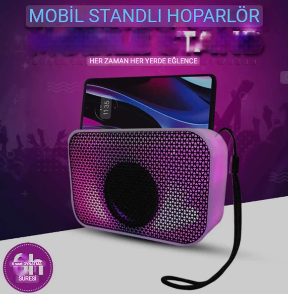 YENİ NESİL MOBİL STANDLI  BLUETOOTH HOPARLÖR HER ZAMAN HER YERDE EĞLENCE ürün görseli 1
